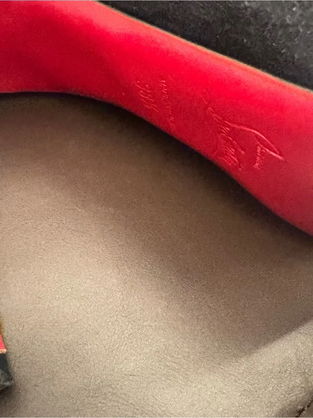 Christian Louboutin Black Suede Peep-Toe Pumps with Signature Red Sole
